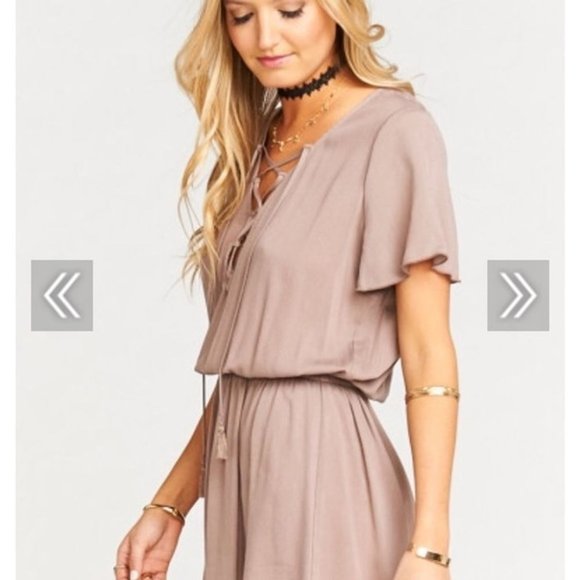 SMYM Williamsburg Caged Romper in Dune Cloud XS - Picture 2 of 8